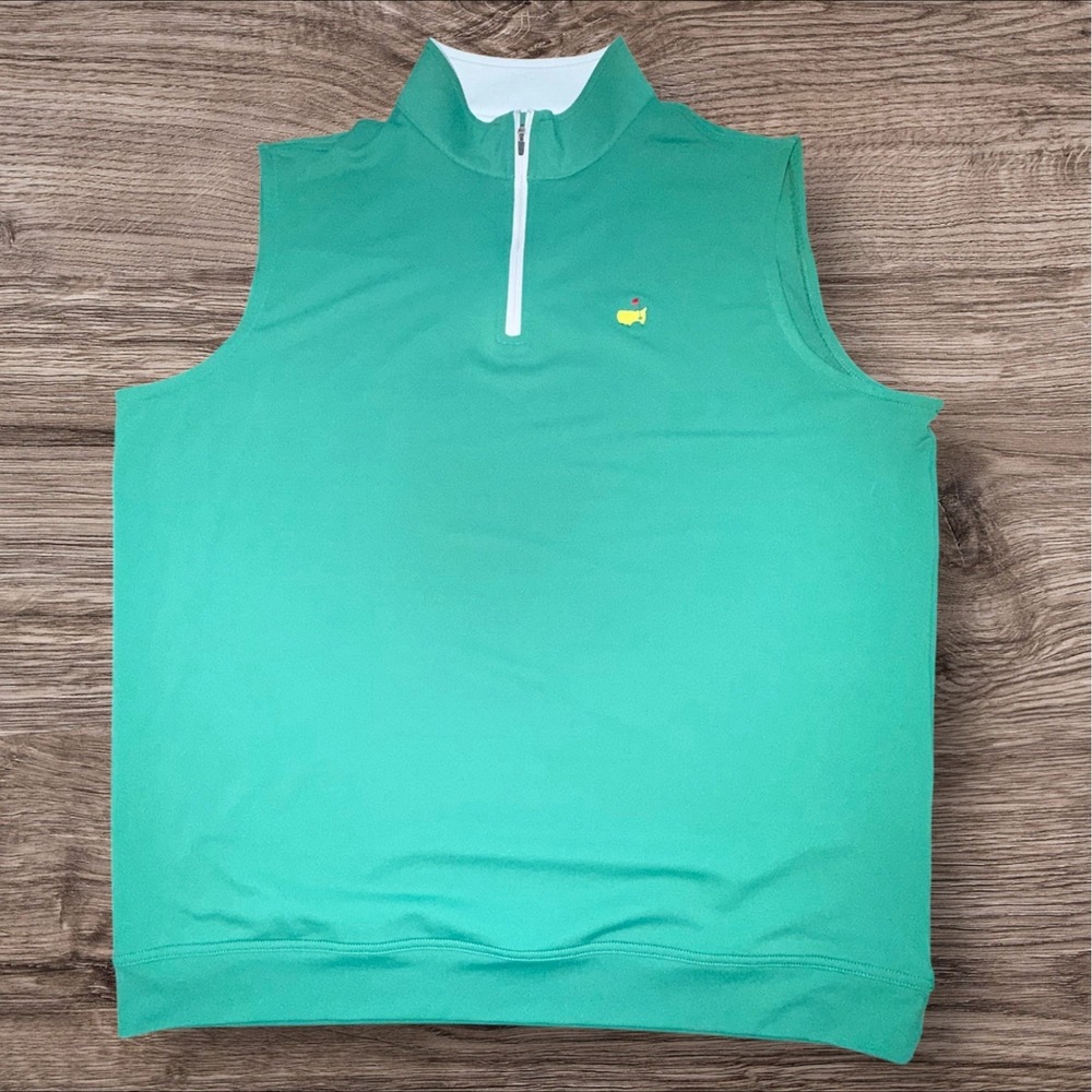 Peter Millar Masters Vest XXL Green Quarter Zip Sleeveless Golf Pullover